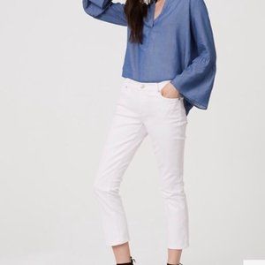 Ann Taylor Loft White Crop Jeans